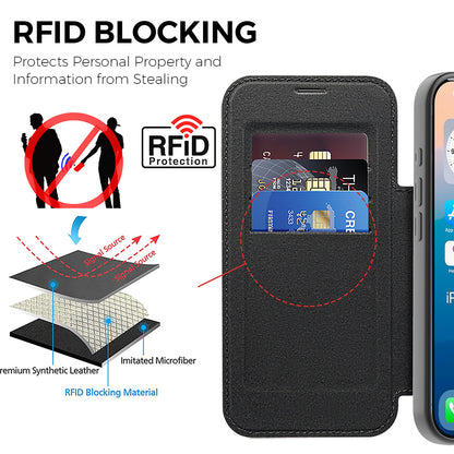 MagSafe Hülle für Apple iPhone 17 Pro Max, Techsuit, SmartMag Book, Blau