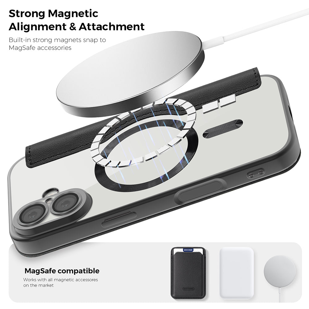 MagSafe Hülle für Apple iPhone 17 Pro Max, Techsuit, SmartMag Book, Schwarz