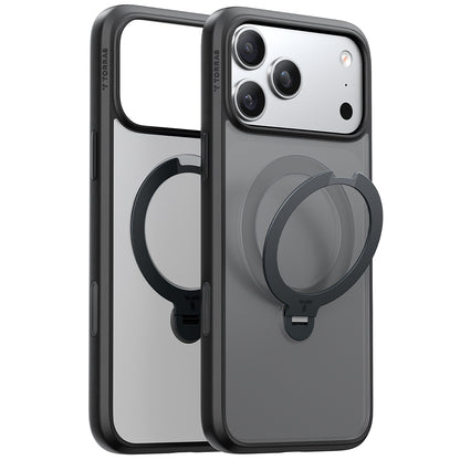 MagSafe Case for Apple iPhone 17 Pro Max, Torras, Ostand Spin, Black