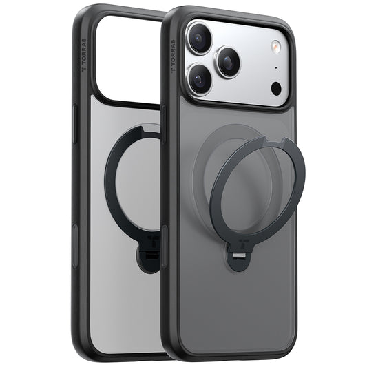 MagSafe Hülle für Apple iPhone 17 Pro Max, Torras, Ostand Spin, Schwarz