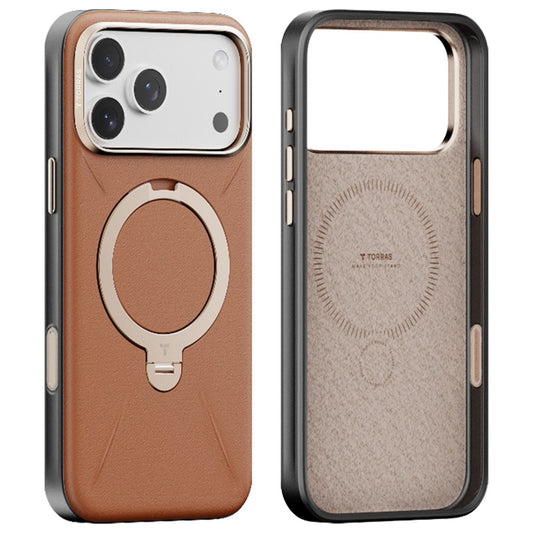 MagSafe Hülle für Apple iPhone 17 Pro Max, Torras, QPRO Leather, Braun