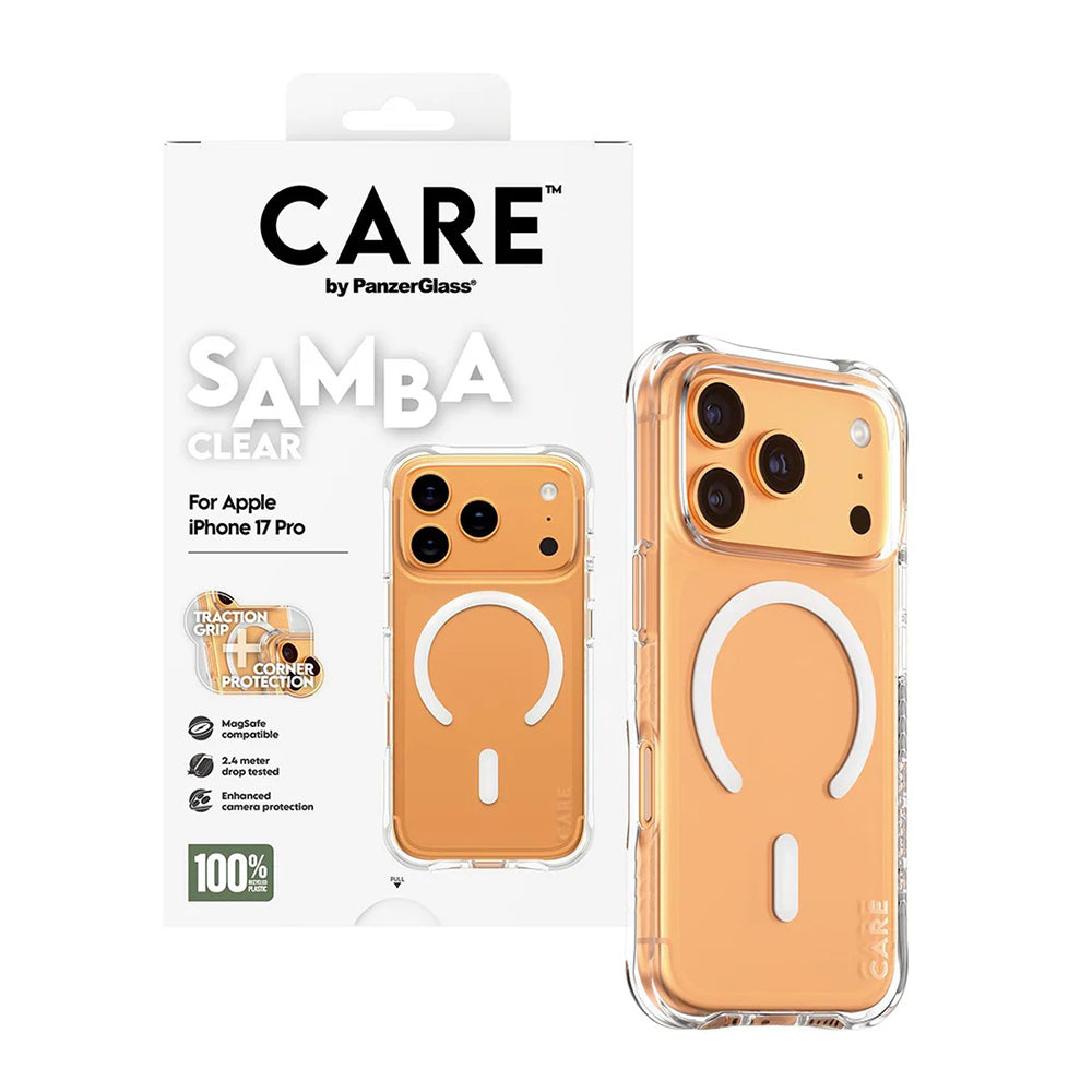 MagSafe Case for Apple iPhone 17 Pro, PanzerGlass, Fashionable Care, White Transparent