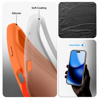 MagSafe Hülle für Apple iPhone 17 Pro, Spigen, Silicone Fit, Orange ACS11379