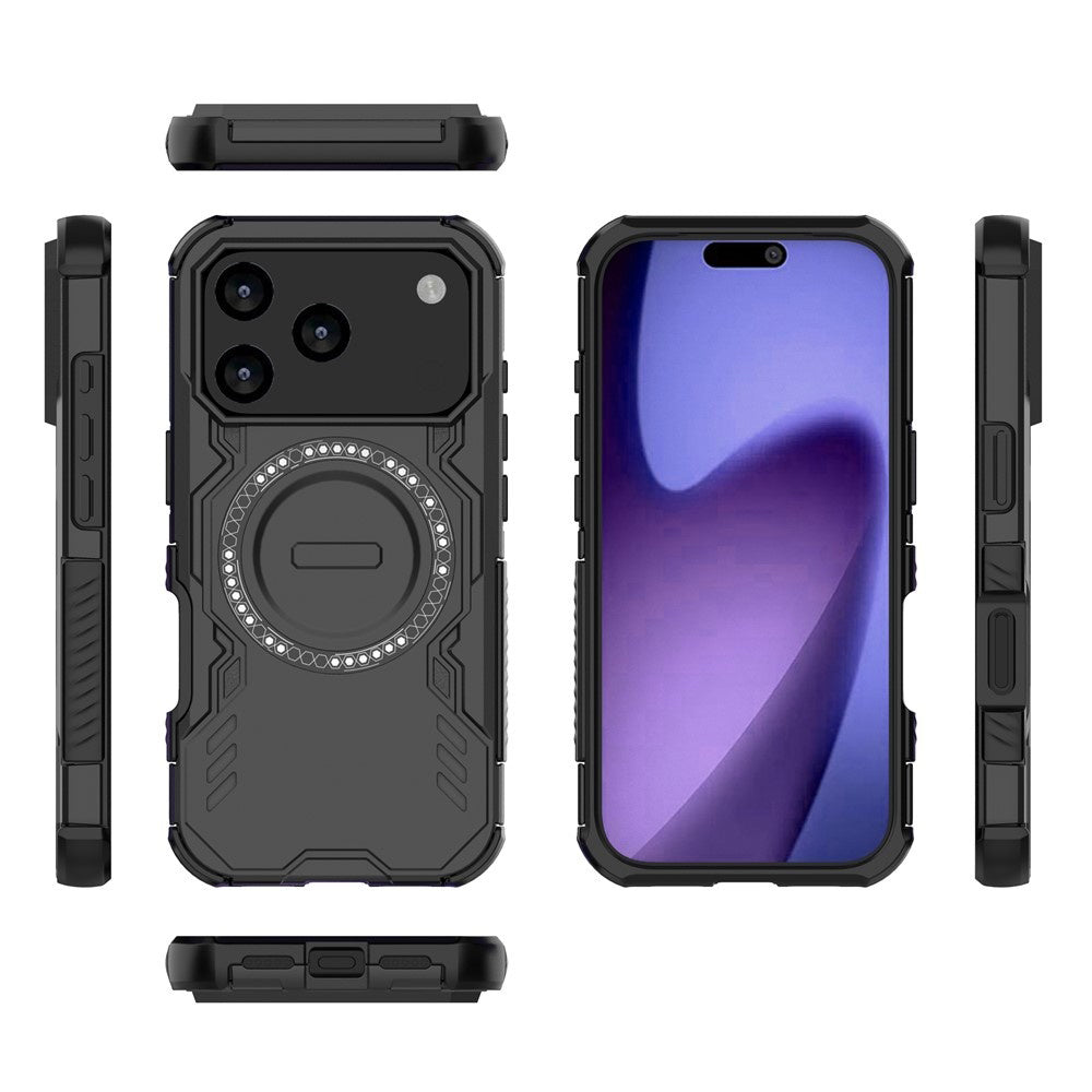 MagSafe Case for Apple iPhone 17 Pro, Techsuit, ArmorMag, Black