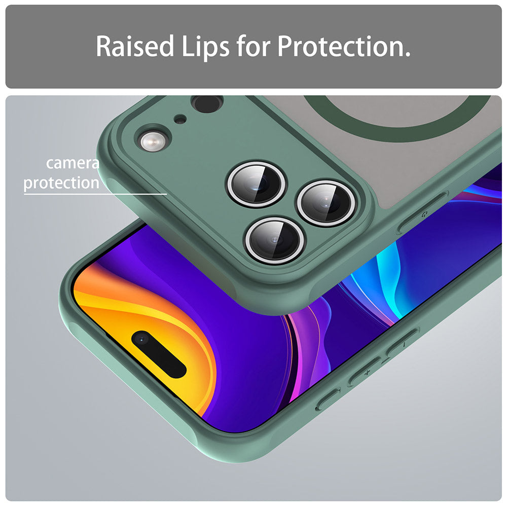 MagSafe Case for Apple iPhone 17 Pro, Techsuit, HaloFrost II, Green