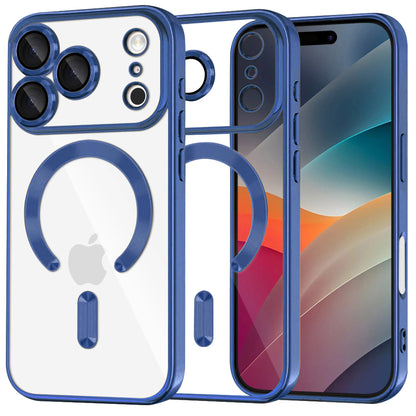 MagSafe Hülle für Apple iPhone 17 Pro, Techsuit, Luxury Crystal, Blau