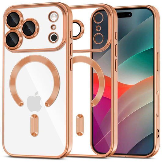 MagSafe Hülle für Apple iPhone 17 Pro, Techsuit, Luxury Crystal, Orange