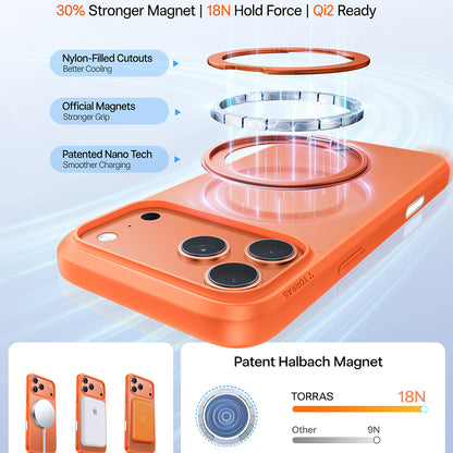 MagSafe Hülle für Apple iPhone 17 Pro, Torras, Ostand Pro, Orange