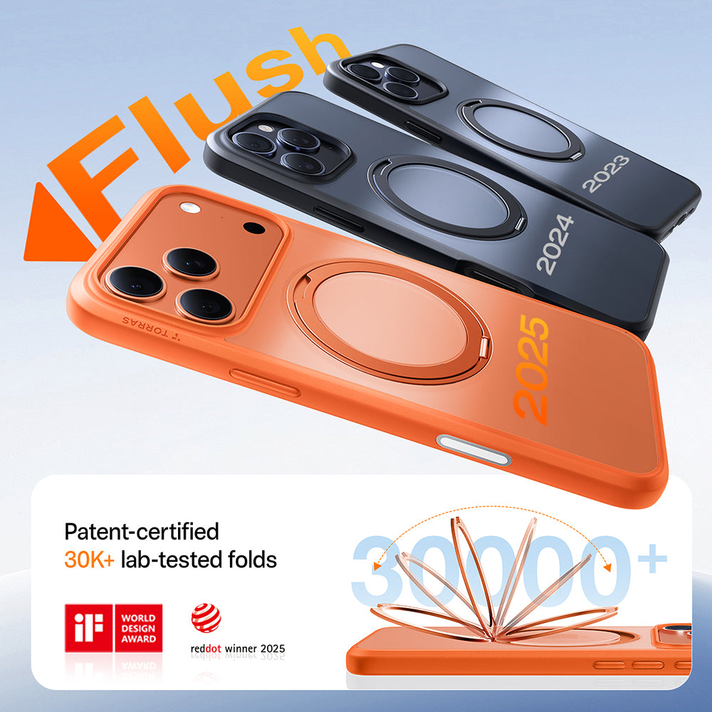 MagSafe Hülle für Apple iPhone 17 Pro, Torras, Ostand Pro, Orange