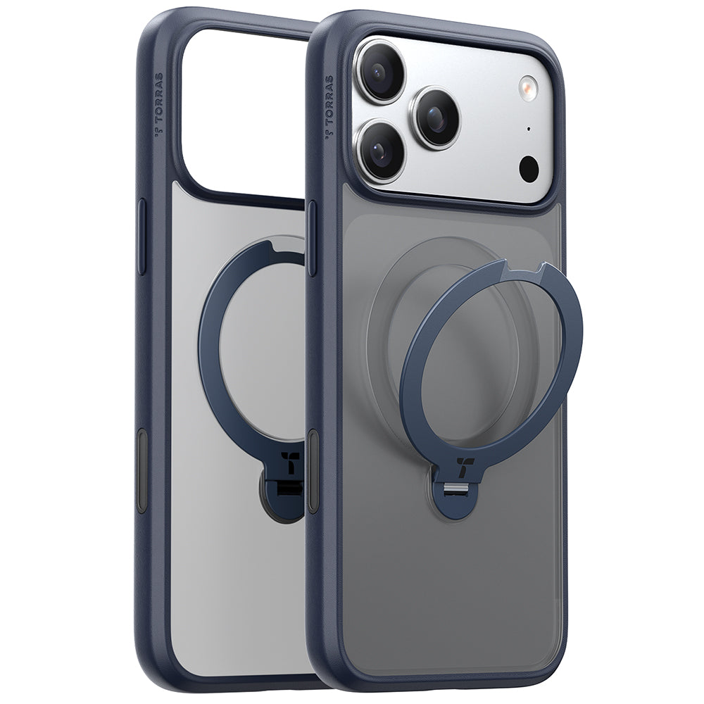 MagSafe Hülle für Apple iPhone 17 Pro, Torras, Ostand Spin, Blau