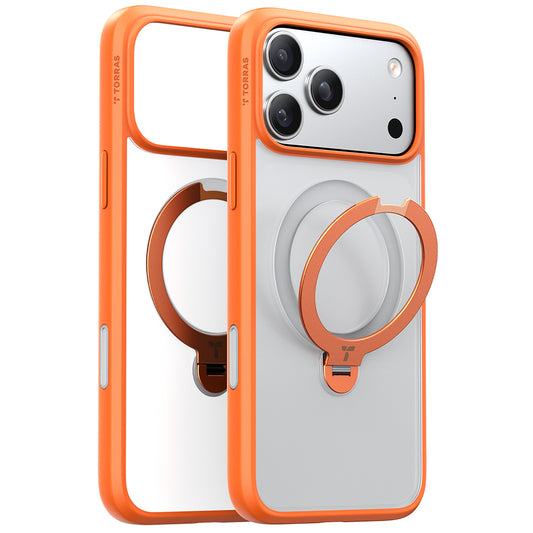 MagSafe Hülle für Apple iPhone 17 Pro, Torras, Ostand Spin, Orange