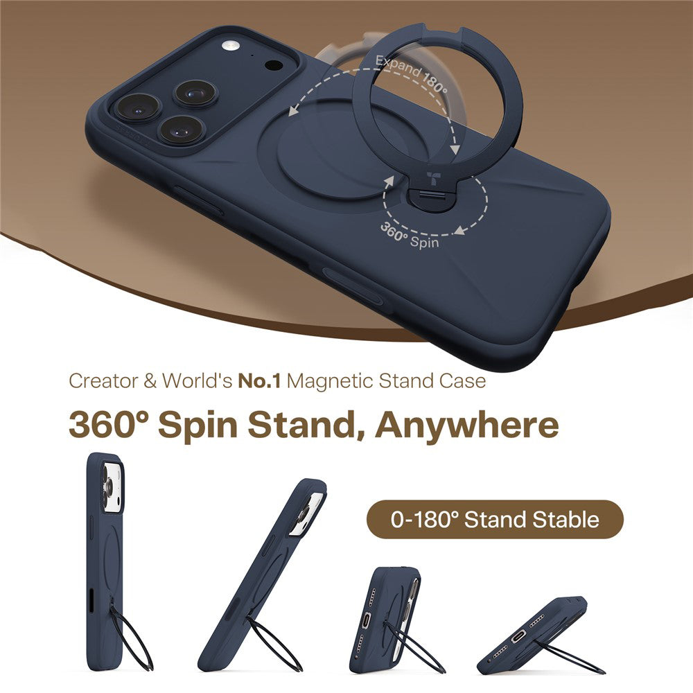 MagSafe Hülle für Apple iPhone 17 Pro, Torras, QPRO Silikon, Blau