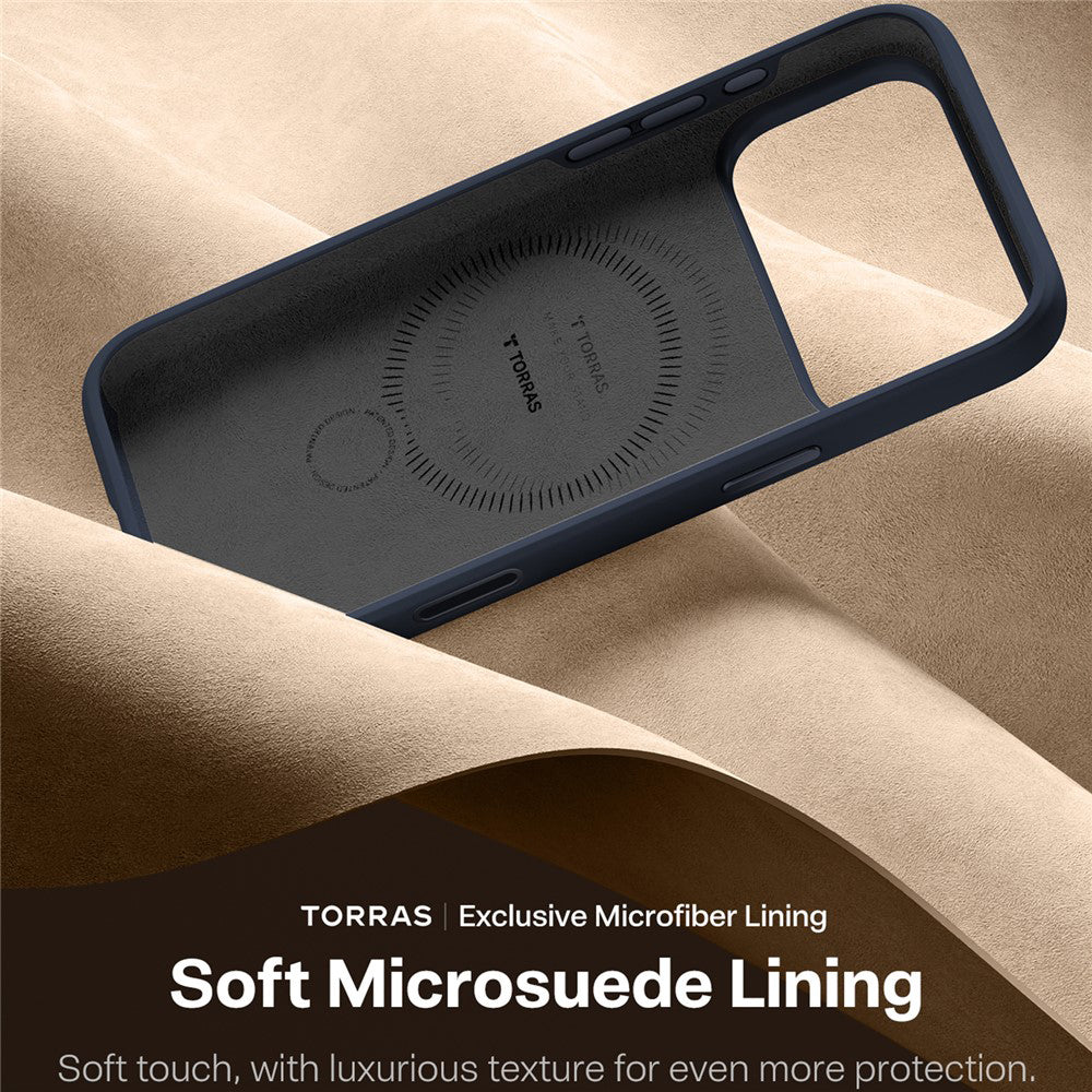 MagSafe Hülle für Apple iPhone 17 Pro, Torras, QPRO Silikon, Blau
