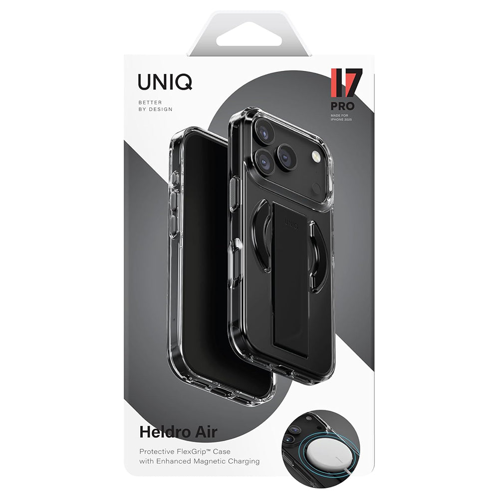 MagSafe Hülle für Apple iPhone 17 Pro, UNIQ, Heldro Air MagClick, Schwarz