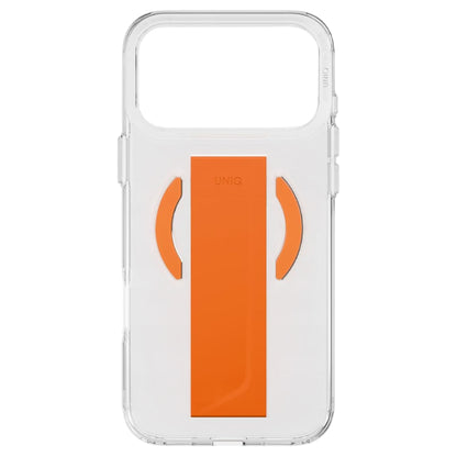 MagSafe Hülle für Apple iPhone 17 Pro, UNIQ, Heldro Air MagClick, Transparent Orange