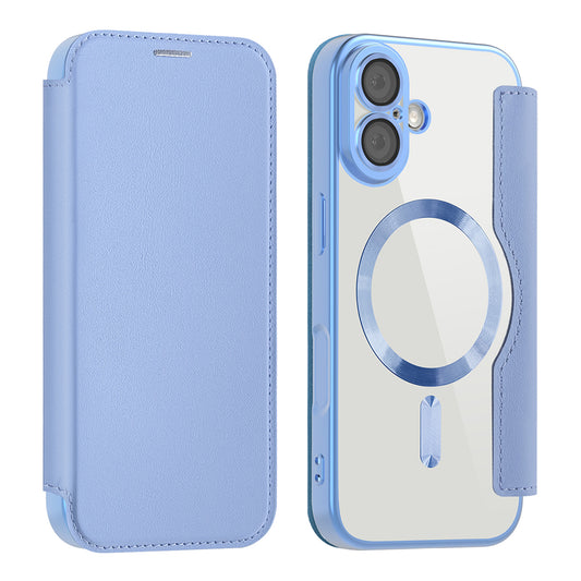 MagSafe Case for Apple iPhone 17, Techsuit, SmartMag Book, Blue