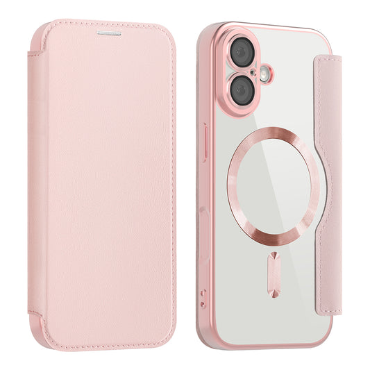 MagSafe Case for Apple iPhone 17, Techsuit, SmartMag Book, Pink