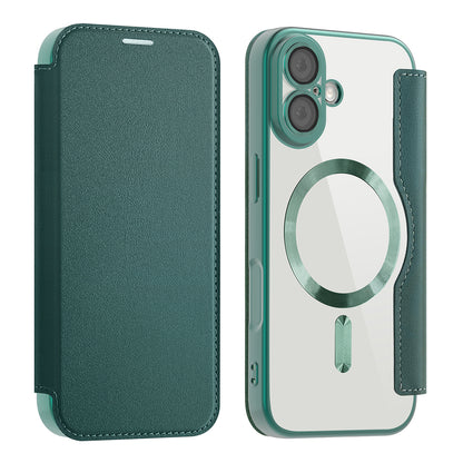 MagSafe Case for Apple iPhone 17, Techsuit, SmartMag Book, Green