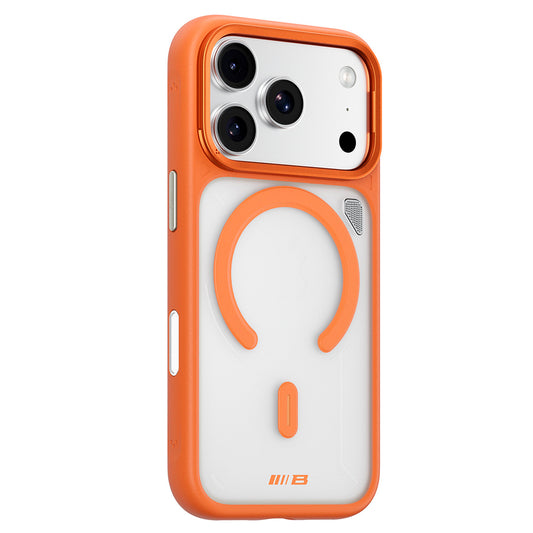 MagSafe-Hülle für Apple iPhone 18 Pro / 17 Pro, Blueo, Heat Dissipation Stand, transparent satiniert in Orange