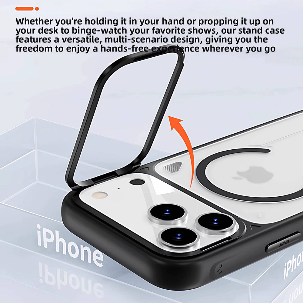 MagSafe-Hülle für Apple iPhone 18 Pro / 17 Pro, Blueo, Heat Dissipation Stand, transparent satiniert in Orange