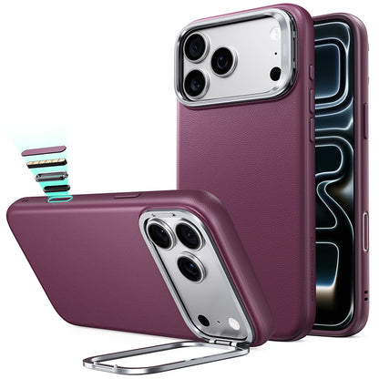 MagSafe-Hülle für Apple iPhone 18 Pro / 17 Pro, ESR, Atelier mit Ständer, Dunkelrotes Satin