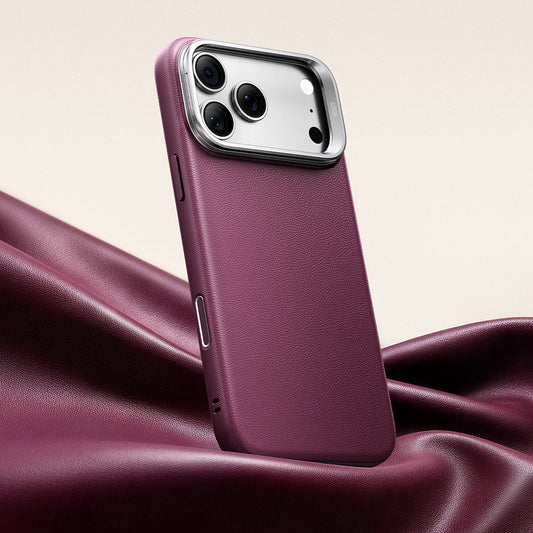 MagSafe-Hülle für Apple iPhone 18 Pro / 17 Pro, ESR, Atelier mit Ständer, Dunkelrotes Satin