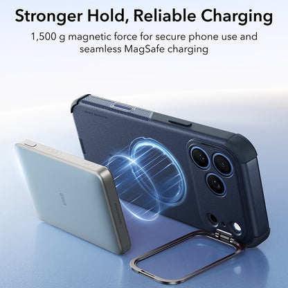 MagSafe Case for Apple iPhone 18 Pro / 17 Pro, ESR, Cyber Armor Kickstand, Blue