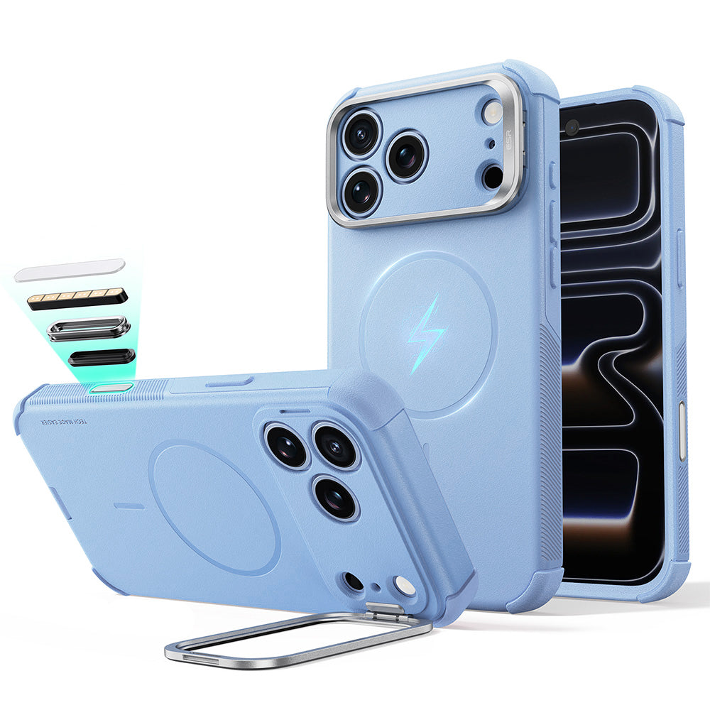 MagSafe Case for Apple iPhone 18 Pro / 17 Pro, ESR, Cyber Armor Kickstand, Blue