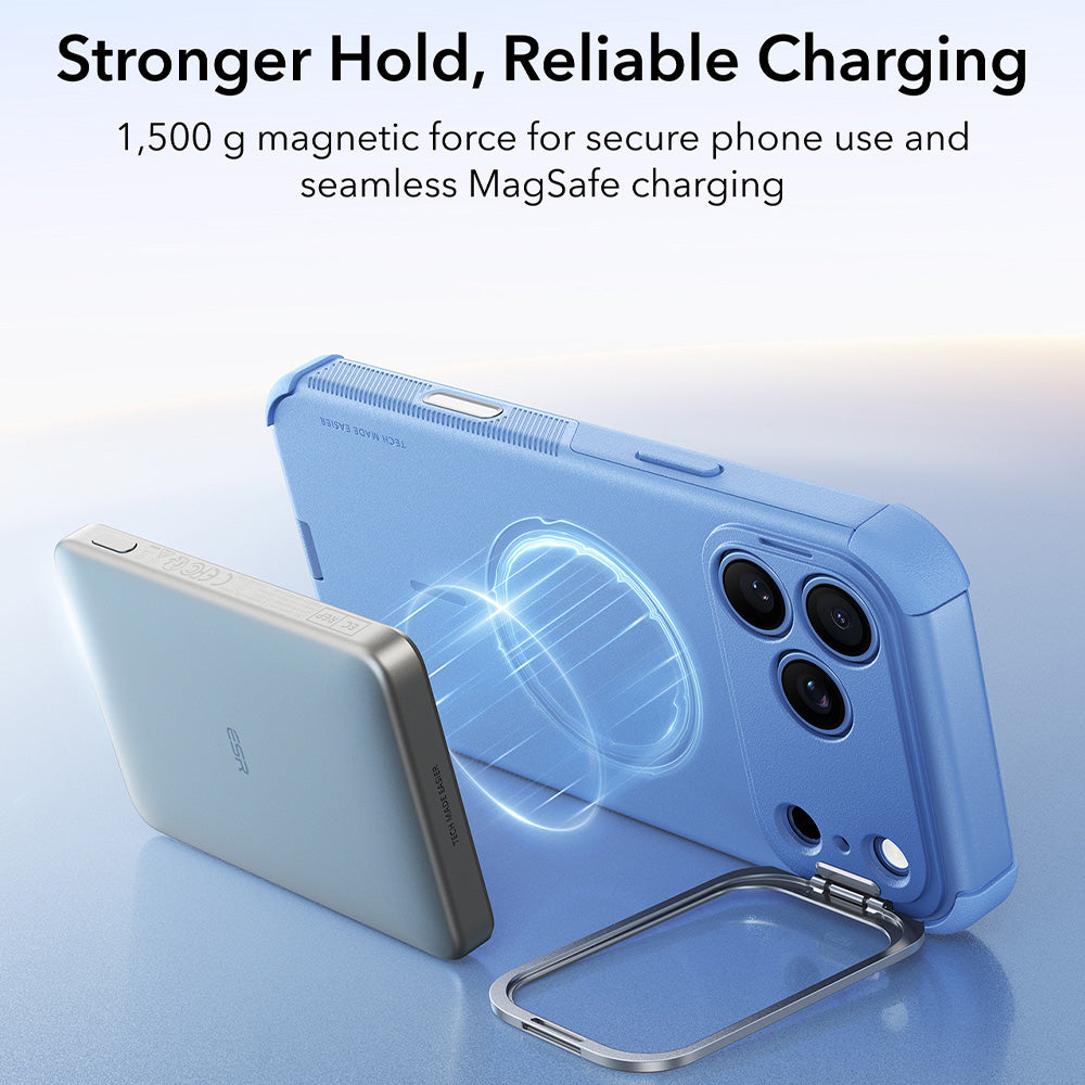 MagSafe Case for Apple iPhone 18 Pro / 17 Pro, ESR, Cyber Armor Kickstand, Blue