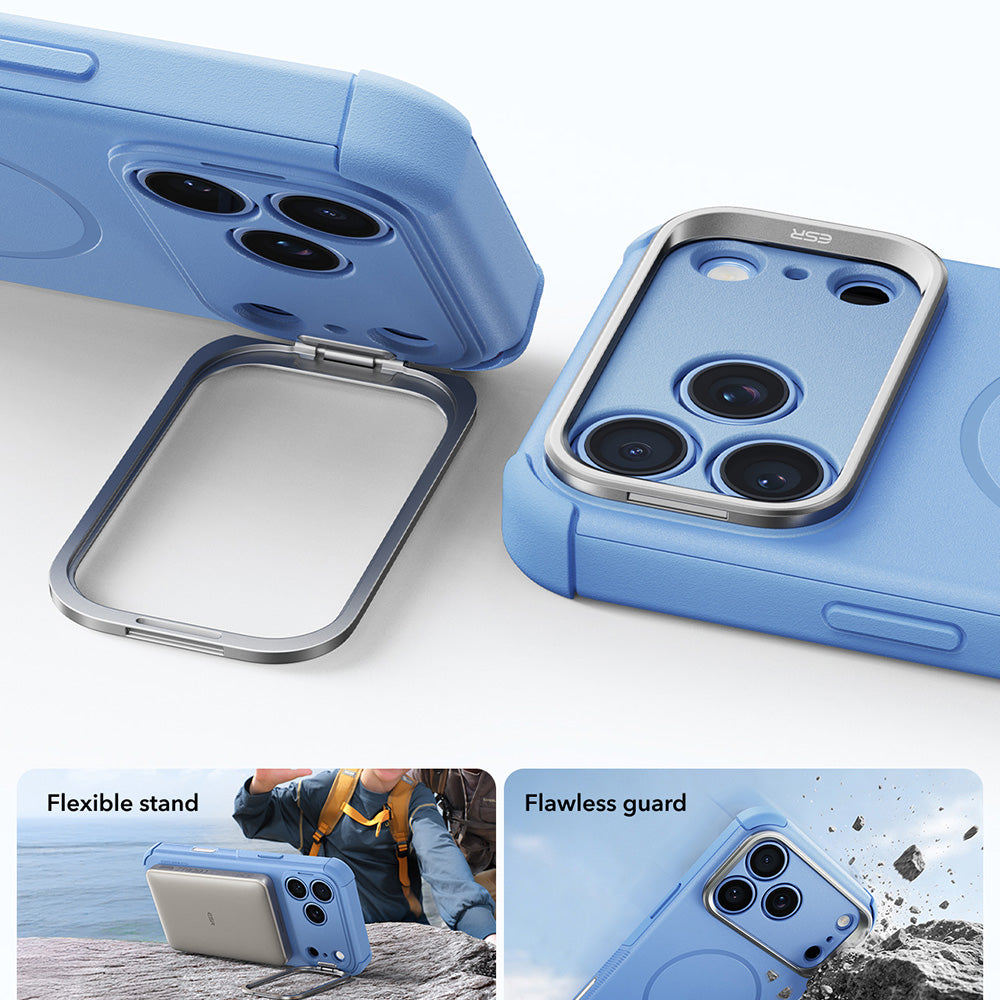 MagSafe Case for Apple iPhone 18 Pro / 17 Pro, ESR, Cyber Armor Kickstand, Blue