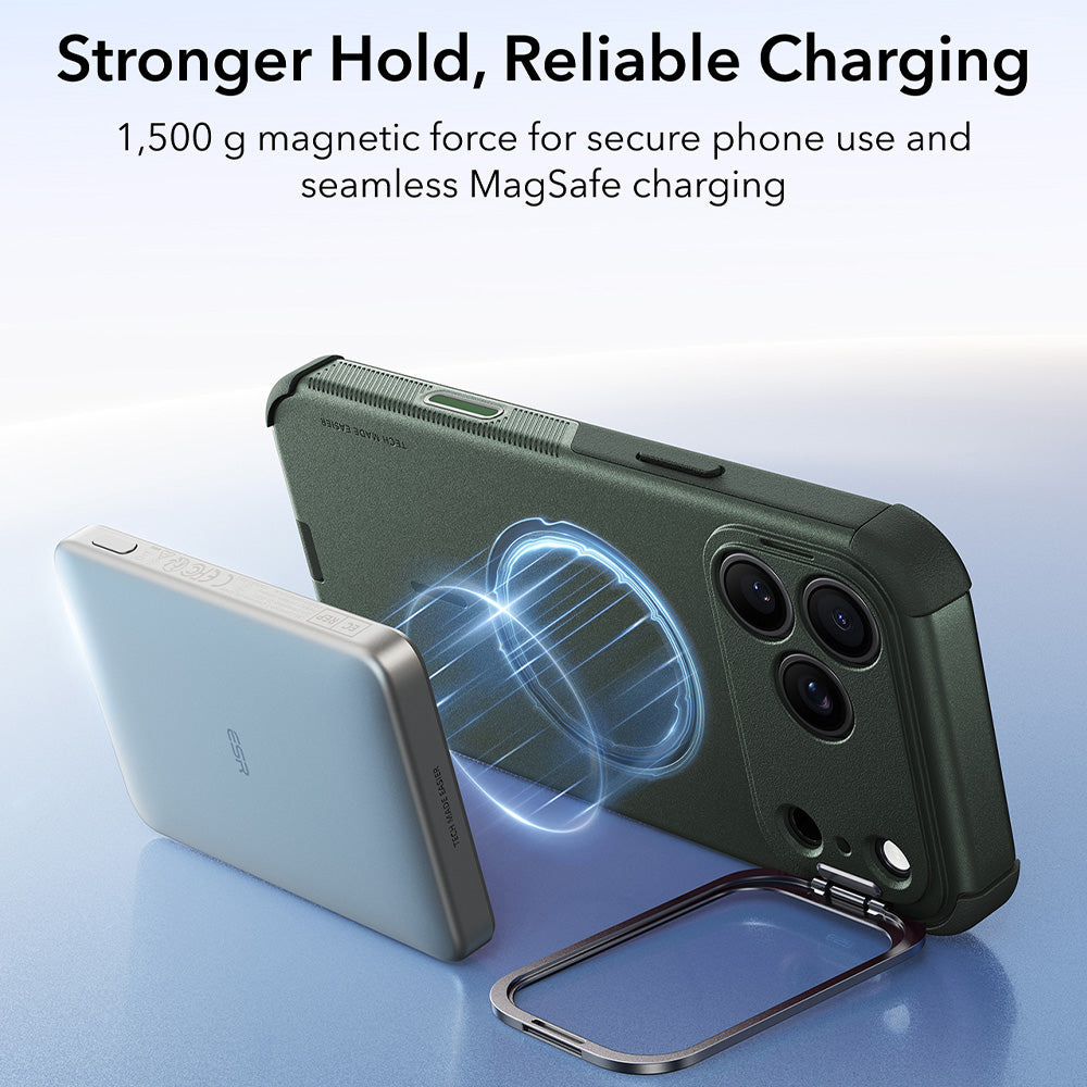 MagSafe Case for Apple iPhone 18 Pro / 17 Pro, ESR, Cyber Armor Kickstand, Green
