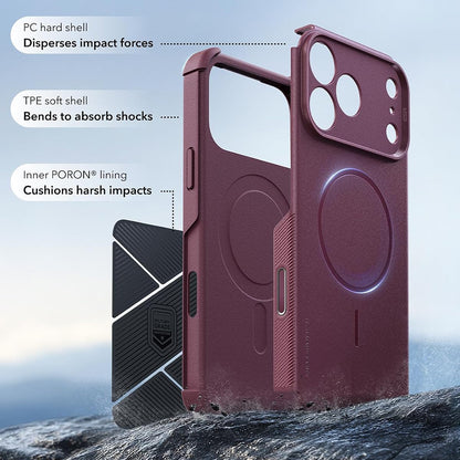 MagSafe Case for Apple iPhone 18 Pro / 17 Pro, ESR, Cyber, Satin Dark Burgundy