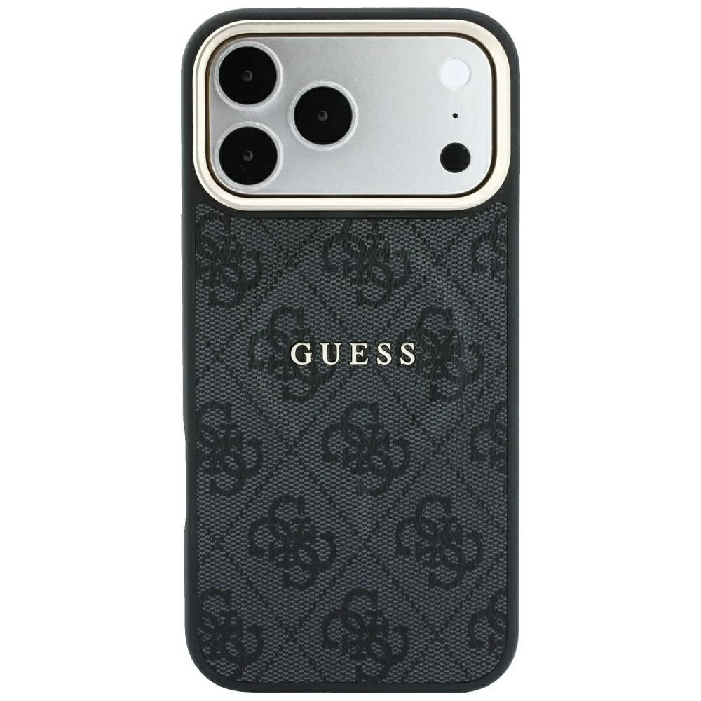 MagSafe-Hülle für Apple iPhone 18 Pro / 17 Pro, Guess, 4G Embossed Classic, Schwarz