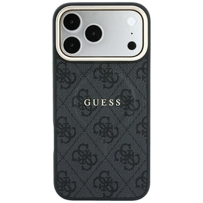 MagSafe-Hülle für Apple iPhone 18 Pro / 17 Pro, Guess, 4G Embossed Classic, Schwarz