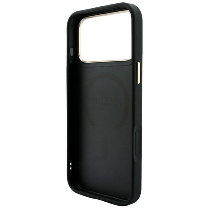 MagSafe-Hülle für Apple iPhone 18 Pro / 17 Pro, Guess, 4G Embossed Classic, Schwarz