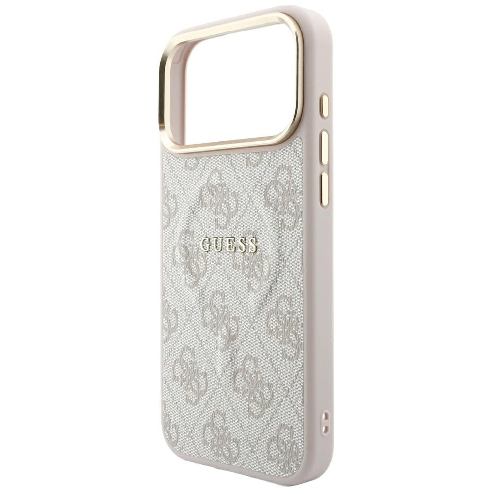 MagSafe-Hülle für Apple iPhone 18 Pro / 17 Pro, Guess, 4G Embossed Ring Classic Logo, Rosa
