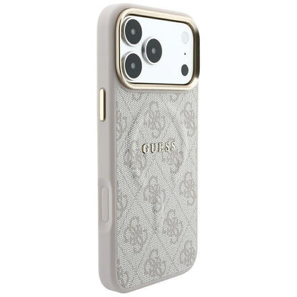 MagSafe-Hülle für Apple iPhone 18 Pro / 17 Pro, Guess, 4G Embossed Ring Classic Logo, Rosa