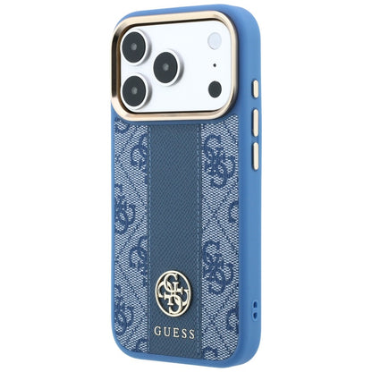 MagSafe-Hülle für Apple iPhone 18 Pro / 17 Pro, Guess, 4G Stripe Round Classic Logo, Blau