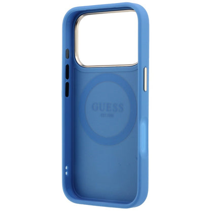 MagSafe-Hülle für Apple iPhone 18 Pro / 17 Pro, Guess, 4G Stripe Round Classic Logo, Blau