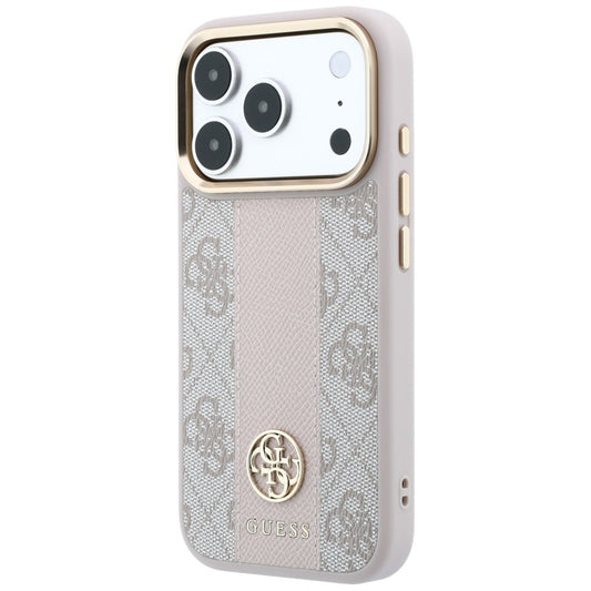 MagSafe-Hülle für Apple iPhone 18 Pro / 17 Pro, Guess, 4G Stripe Round Classic Logo, Rosa