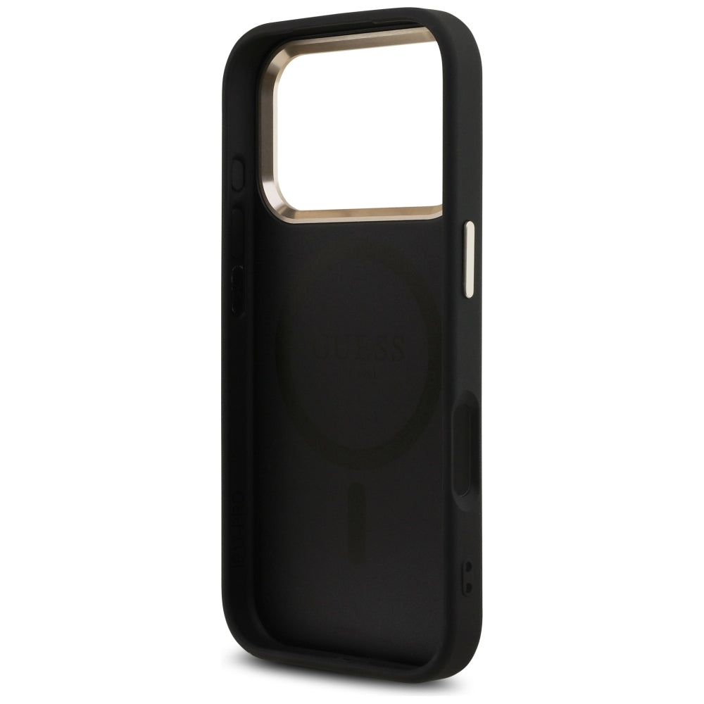 MagSafe-Hülle für Apple iPhone 18 Pro / 17 Pro, Guess, 4G Triangle Logo, Schwarz