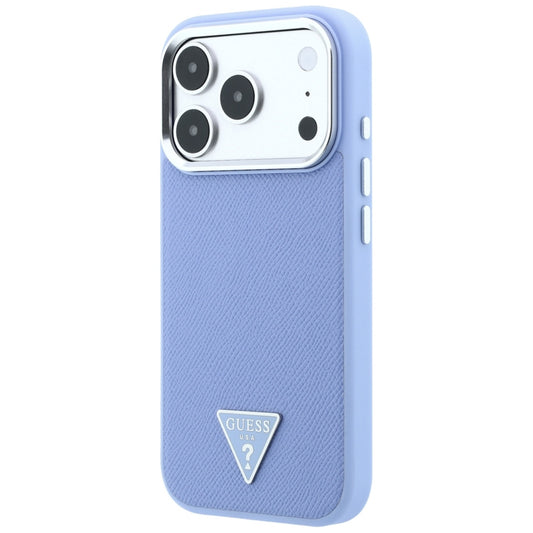 MagSafe-Hülle für Apple iPhone 18 Pro / 17 Pro, Guess, Geprägtes Dreieck-Logo, Blau