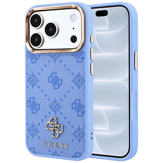 MagSafe-Hülle für Apple iPhone 18 Pro / 17 Pro, Guess, Peony 4G Small Logo, Blau