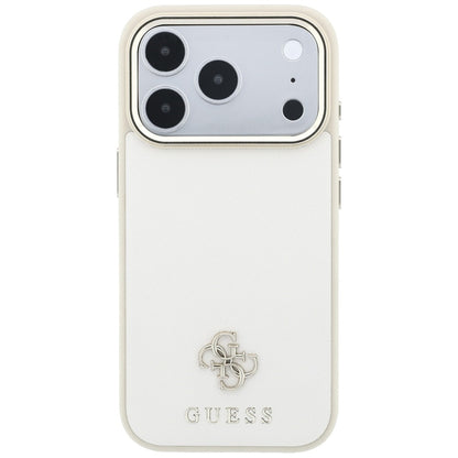 MagSafe-Hülle für Apple iPhone 18 Pro / 17 Pro, Guess, Saffiano Small 4G Classic, Beige