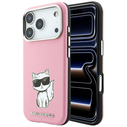 MagSafe-Hülle für Apple iPhone 18 Pro / 17 Pro, Karl Lagerfeld, Choupette Sketch, Rosa