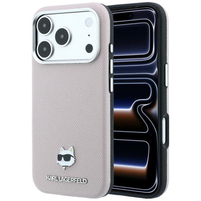 MagSafe-Hülle für Apple iPhone 18 Pro / 17 Pro, Karl Lagerfeld, Grained Choupette Head, Rosa