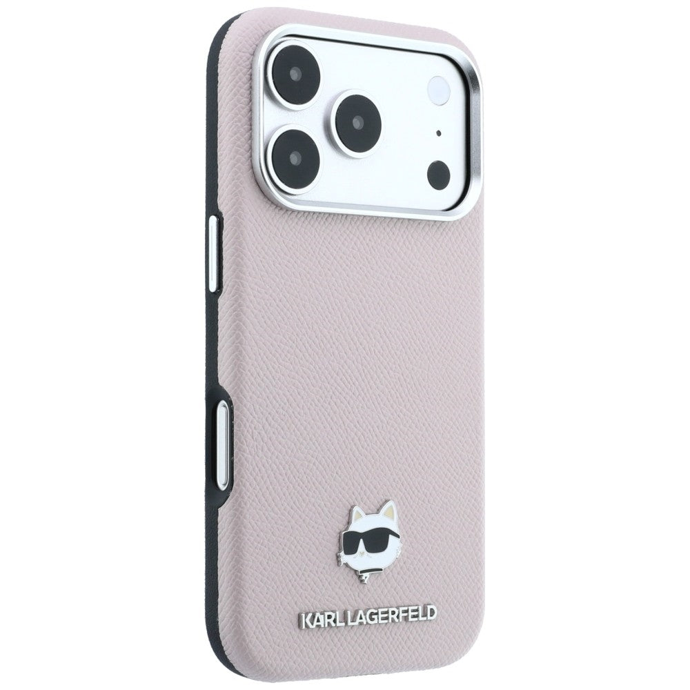 MagSafe-Hülle für Apple iPhone 18 Pro / 17 Pro, Karl Lagerfeld, Grained Choupette Head, Rosa