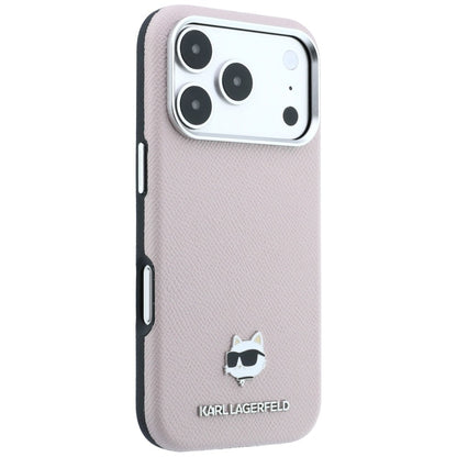 MagSafe-Hülle für Apple iPhone 18 Pro / 17 Pro, Karl Lagerfeld, Grained Choupette Head, Rosa