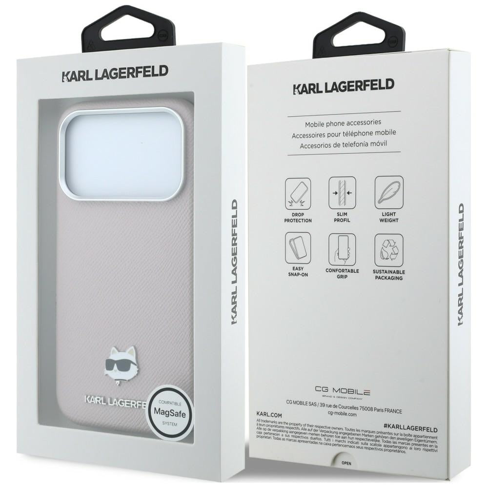 MagSafe-Hülle für Apple iPhone 18 Pro / 17 Pro, Karl Lagerfeld, Grained Choupette Head, Rosa