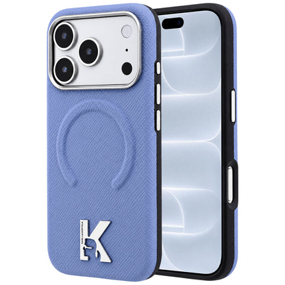 MagSafe-Hülle für Apple iPhone 18 Pro / 17 Pro, Karl Lagerfeld, Grained Embossed Ring, Blau